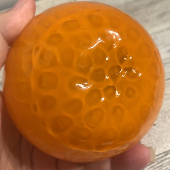 Vintage Hand Blown Glass Orange with 3D Stem - Picture 5 of 5